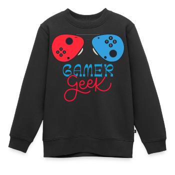 Gamer Geek Cadeau Jeux Video Console De Jeux - Sweat Premium enfant bio - noir - Devant - AI Model Kid Female (0cm)