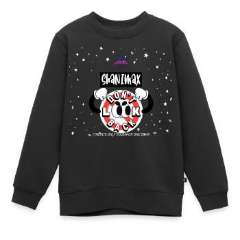 Conception de t-shirt illustrée Ne regardez pas en arrière - Sweat Premium enfant bio - noir - Devant - AI Model Kid Female (0cm)