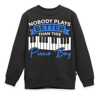 Pianist Junge - Kinder Premium Organic Sweatshirt - Schwarz - Vorne - AI Model Kid Female (0cm)
