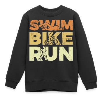 Triathlon Mädchen - Kinder Premium Organic Sweatshirt - Schwarz - Vorne - AI Model Kid Female (0cm)