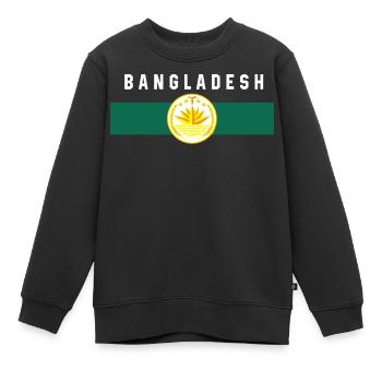 Bangladesch - Fahne und Wappen, Seerose - Kinder Premium Organic Sweatshirt - Schwarz - Vorne - AI Model Kid Female (0cm)