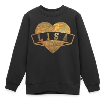 Lisa Herzen Gold - Kinder Premium Organic Sweatshirt - Schwarz - Vorne - AI Model Kid Female (0cm)