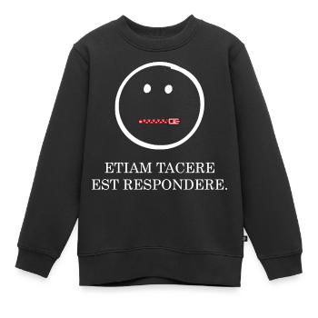schweigen ist auch eine antwort latein weiss - Kinder Premium Organic Sweatshirt - Schwarz - Vorne - AI Model Kid Female (0cm)