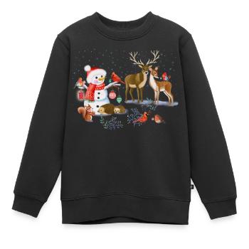 Weihnachts-Wintermärchen - Kinder Premium Organic Sweatshirt - Schwarz - Vorne - AI Model Kid Female (0cm)