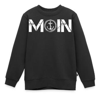 moin anker schrift - Kinder Premium Organic Sweatshirt - Schwarz - Vorne - AI Model Kid Female (0cm)