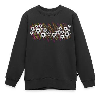 Ballons de football, fan de foot soccer streetwear - Sweat Premium enfant bio - noir - Devant - AI Model Kid Female (0cm)