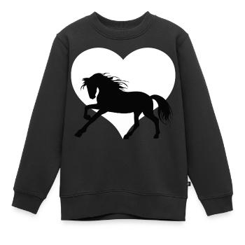 Chevaux et équitation. Mode équestre pour les amoureux des chevaux - Sweat Premium enfant bio - noir - Devant - AI Model Kid Female (0cm)