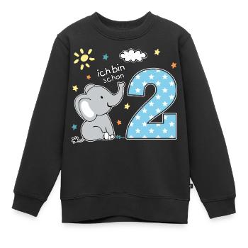 2. Geburtstag niedlicher Elefant Jungen Geschenk - Kinder Premium Organic Sweatshirt - Schwarz - Vorne - AI Model Kid Female (0cm)