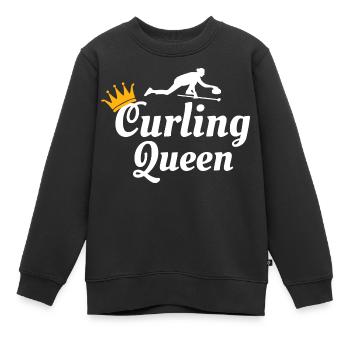 Stone Curling Queen Winter Ice Sport Curler Funny - Kinder Premium Organic Sweatshirt - Schwarz - Vorne - AI Model Kid Female (0cm)