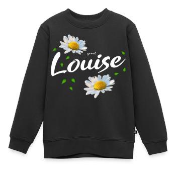 Louise - Kinder Premium Organic Sweatshirt - Schwarz - Vorne - AI Model Kid Female (0cm)