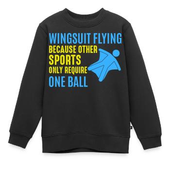 Wingsuit fliegen Base Jumping Fallschirmspringen Wingsuiting - Kinder Premium Organic Sweatshirt - Schwarz - Vorne - AI Model Kid Female (0cm)