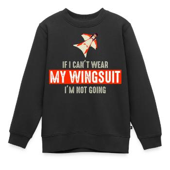 Wingsuit fliegen Base Jumping Fallschirmspringen Wingsuiting - Kinder Premium Organic Sweatshirt - Schwarz - Vorne - AI Model Kid Female (0cm)