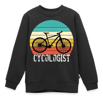 Cycologist Funny Vintage Cycling Cyclist - Kinder Premium Organic Sweatshirt - Schwarz - Vorne - AI Model Kid Female (0cm)