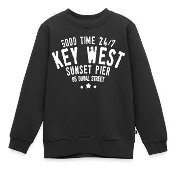 Gute Zeit 24 7 Key West Sunset Pier Duval Street - Kinder Premium Organic Sweatshirt - Schwarz - Vorne - AI Model Kid Female (0cm)