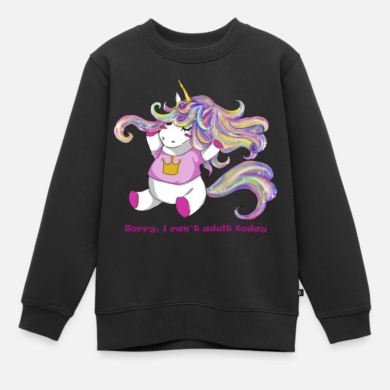 Licorne - Sweat Premium enfant bio - noir