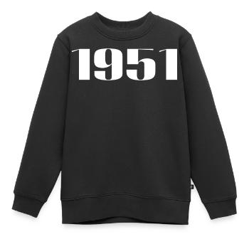 1951 - Cadeau né en 1951 - Sweat Premium enfant bio - noir - Devant - AI Model Kid Female (0cm)