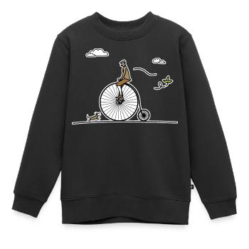 Antikes Fahrrad - Kinder Premium Organic Sweatshirt - Schwarz - Vorne - AI Model Kid Female (0cm)