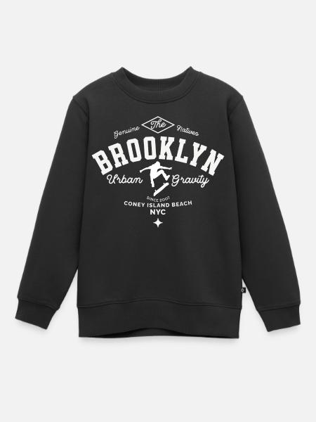 Brooklyn Urban Gravity skateboarding - Sweat Premium enfant bio - noir