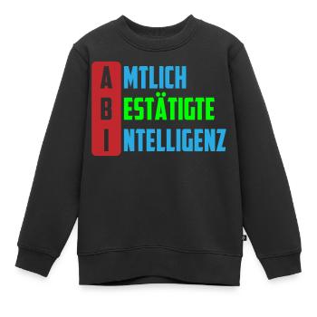 ABI amtlich bestaitigt intelligenz farben änderbar - Kinder Premium Organic Sweatshirt - Schwarz - Vorne - AI Model Kid Female (0cm)
