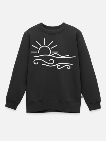 Coucher de soleil au bord de la mer / lac - Sweat Premium enfant bio - noir