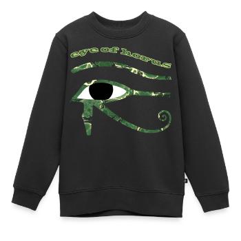 Oeil d’Horus E 226 - Sweat Premium enfant bio - noir - Devant - AI Model Kid Female (0cm)