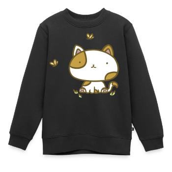 Chat mignon - Sweat Premium enfant bio - noir - Devant - AI Model Kid Female (0cm)