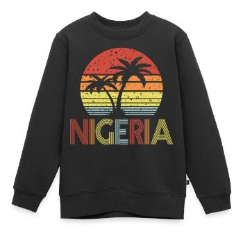 Nigéria - Sweat Premium enfant bio - noir - Devant - AI Model Kid Female (0cm)