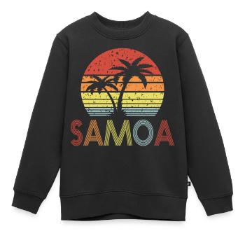 Samoa - Kinder Premium Organic Sweatshirt - Schwarz - Vorne - AI Model Kid Female (0cm)