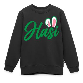 Hasi - süße Häschenohren | Farben änderbar - Kinder Premium Organic Sweatshirt - Schwarz - Vorne - AI Model Kid Female (0cm)
