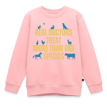 Funny Veterinarian Treat More Than One Species - Kids Premium Organic Sweatshirt - rose - Front - AI Model Kid Female (0cm)