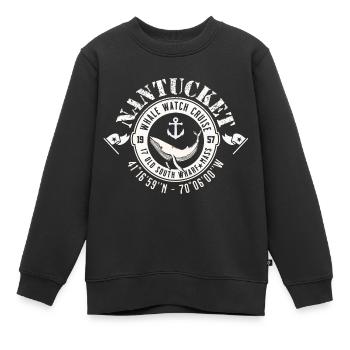 Nantucket whale watch cruise - Sweat Premium enfant bio - noir - Devant - AI Model Kid Female (0cm)