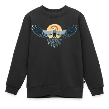 Oiseau de proie, faucon, aigle, autour des palombes, buse, fauconnier - Sweat Premium enfant bio - noir - Devant - AI Model Kid Female (0cm)