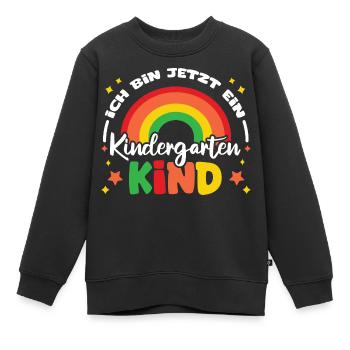 ich bin jetzt ein kindergarten kind regenbogen - Kinder Premium Organic Sweatshirt - Schwarz - Vorne - AI Model Kid Female (0cm)