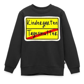 Ortsschild Tagesmutter Abschied Kindergarten Kita - Kinder Premium Organic Sweatshirt - Schwarz - Vorne - AI Model Kid Female (0cm)