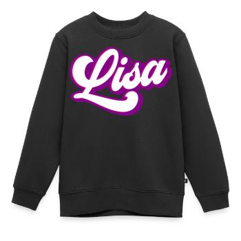 Lisa | Farben änderbar - Kinder Premium Organic Sweatshirt - Schwarz - Vorne - AI Model Kid Female (0cm)