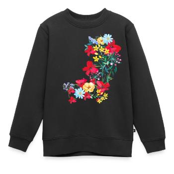 blumen,blüte,floral , Blume, Wiese, Ranke - Kinder Premium Organic Sweatshirt - Schwarz - Vorne - AI Model Kid Female (0cm)