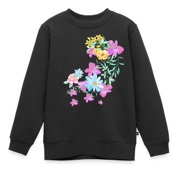 blumen,blüte,floral , Blume, Wiese, Ranke - Kinder Premium Organic Sweatshirt - Schwarz - Vorne - AI Model Kid Female (0cm)