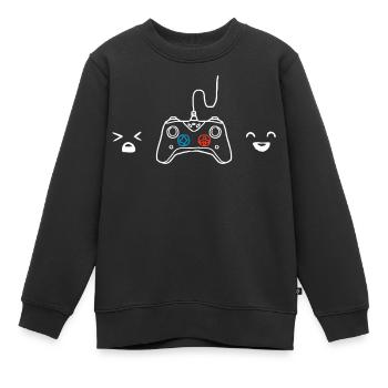 Gesichter vor und nach dem Gaming – Gamer - Kinder Premium Organic Sweatshirt - Schwarz - Vorne - AI Model Kid Female (0cm)