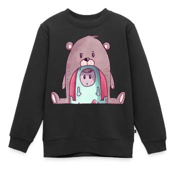 The Tiny Adventures - drôle d’ours - Sweat Premium enfant bio - noir - Devant - AI Model Kid Female (0cm)