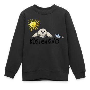 Küstenkind Robbe - Kinder Premium Organic Sweatshirt - Schwarz - Vorne - AI Model Kid Female (0cm)