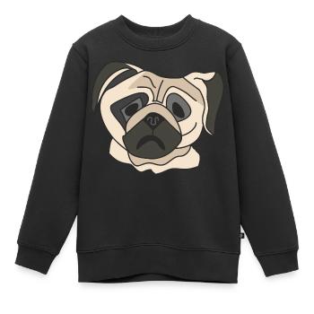 Visage de carlin - Sweat Premium enfant bio - noir - Devant - AI Model Kid Female (0cm)