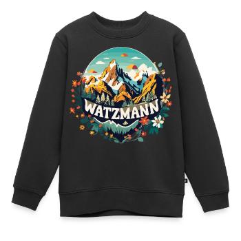 Watzmann Beauty Fleurs alpines Enthousiasme Fierté - Sweat Premium enfant bio - noir - Devant - AI Model Kid Female (0cm)