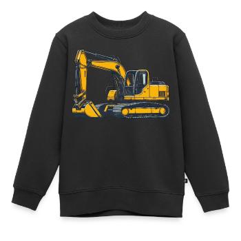 Yellow Excavator - Kids Premium Organic Sweatshirt - black - Front - AI Model Kid Female (0cm)