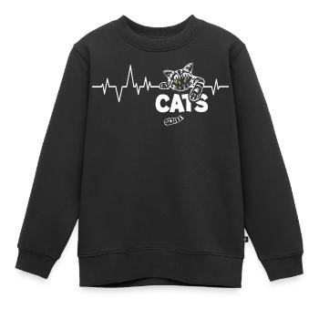 Battements de cœur Chats - Sweat Premium enfant bio - noir - Devant - AI Model Kid Female (0cm)