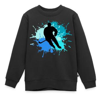 Ice Hockey Gift - Kids Premium Organic Sweatshirt - black - Front - AI Model Kid Female (0cm)