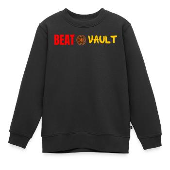 The Beat Vault - Horizontal - Kids Premium Organic Sweatshirt - black - Front - AI Model Kid Female (0cm)