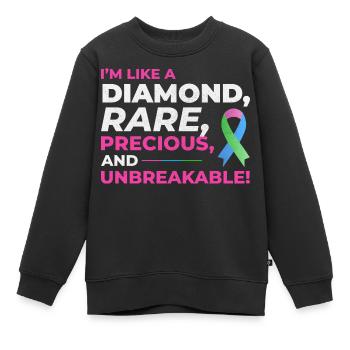 Diamantähnliche seltene Krankheiten zeichnen sich durch das Bewusstsein aus - Kinder Premium Organic Sweatshirt - Schwarz - Vorne - AI Model Kid Female (0cm)
