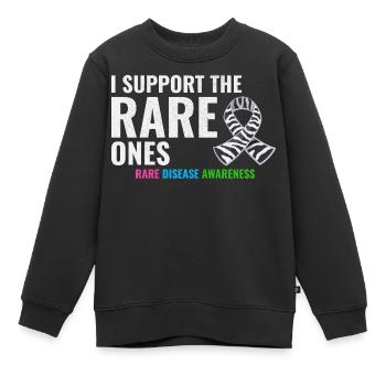 Soutien aux maladies rares : renforcer la sensibilisation - Sweat Premium enfant bio - noir - Devant - AI Model Kid Female (0cm)