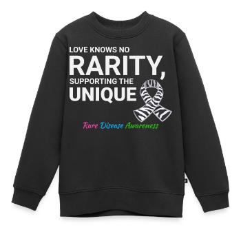 La sensibilisation aux maladies rares au service de l’unique - Sweat Premium enfant bio - noir - Devant - AI Model Kid Female (0cm)