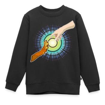 Hundepfote Menschenhand - Kinder Premium Organic Sweatshirt - Schwarz - Vorne - AI Model Kid Female (0cm)